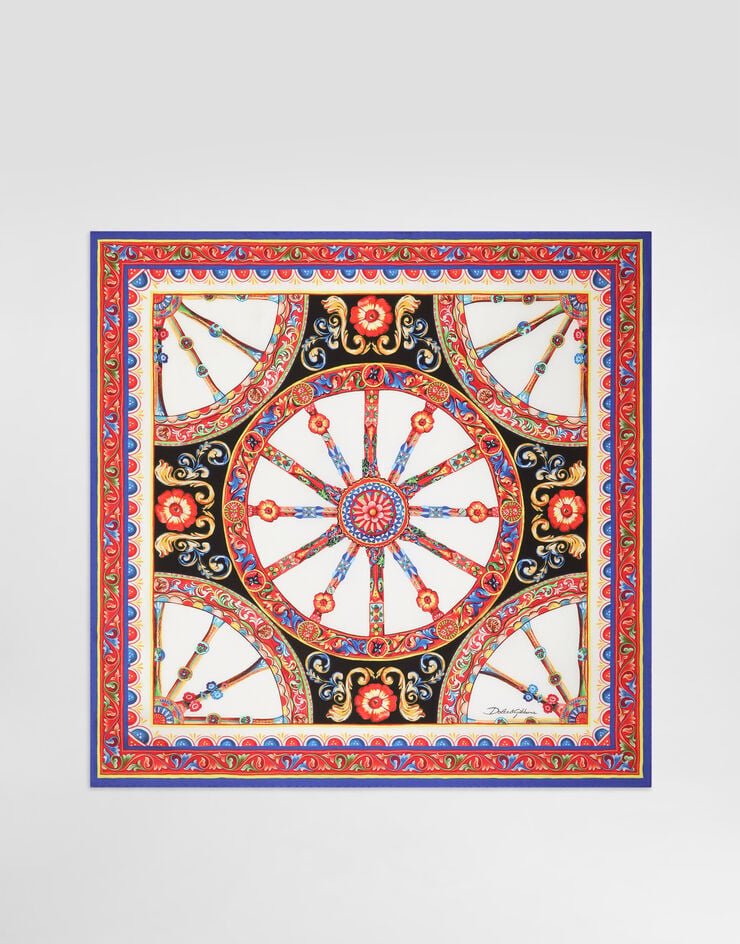 Dolce & Gabbana 70x70 carretto-print silk twill scarf Multicolor FN092RGDDWM