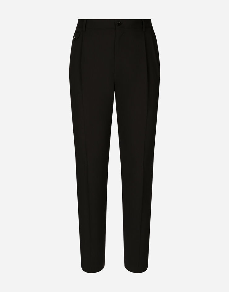 Dolce & Gabbana Pantalon en laine stretch Noir GY6UETGH311