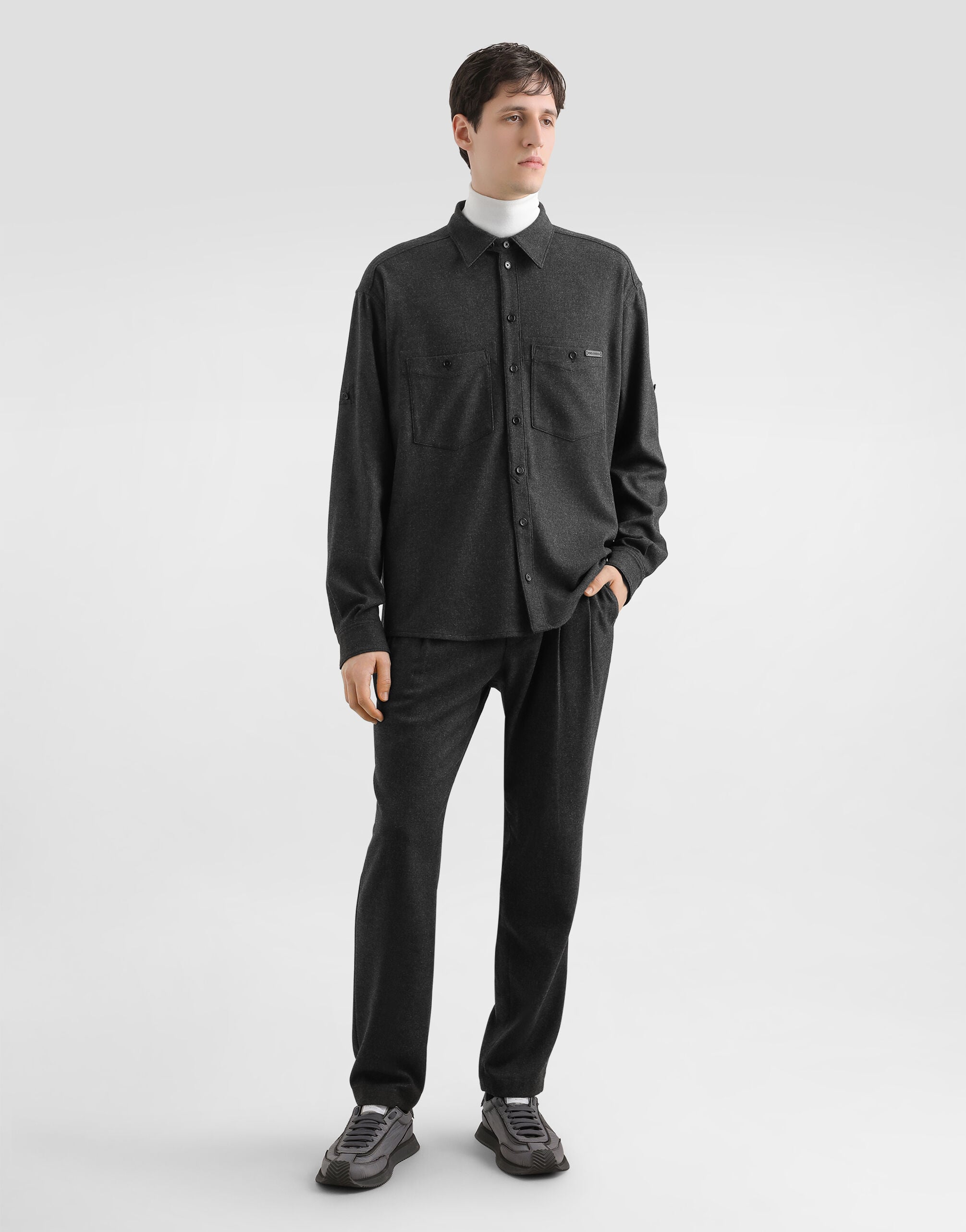 Greyのメンズ メランジ ウールマット パンツ | Dolce&Gabbana®