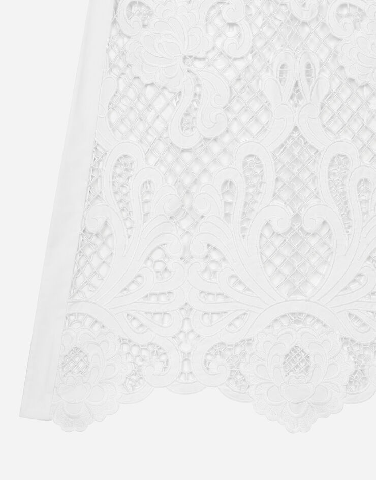 Dolce & Gabbana Long dress with openwork embroidery White F6JKHZFG6AE