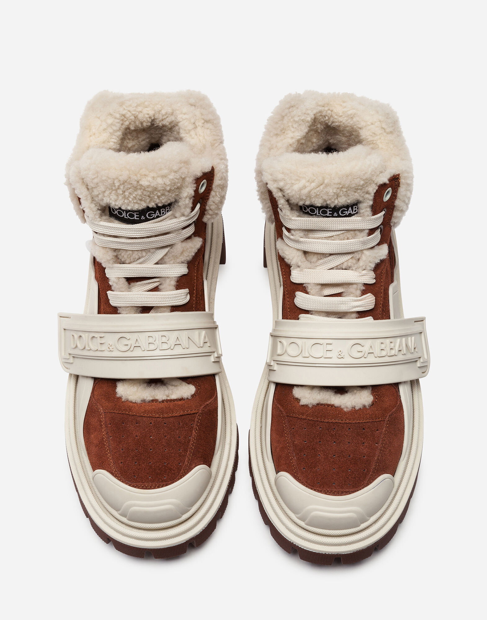 トレッキングブーツ クラストレザー＆ムートン ロゴ