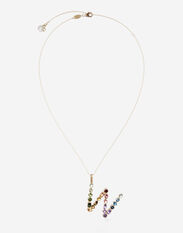 Dolce & Gabbana Rainbow alphabet W pendant in yellow gold with multicolor fine gems Gold WAMR2GWMIXB