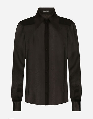 Dolce & Gabbana Silk chiffon shirt with satin details Gold L54I80G7K2T