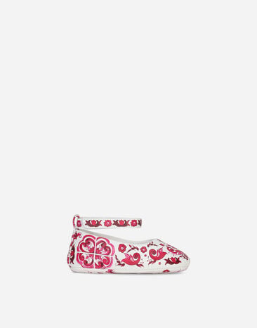 Dolce & Gabbana Printed nappa leather ballet flats Pink DK0065A1293