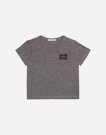 Dolce & Gabbana Camiseta de jersey con placa Gris L1JT7TG7OLK