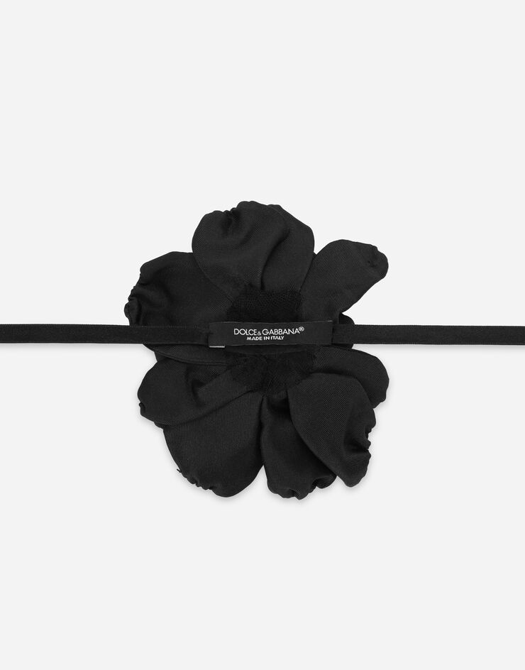 Dolce&Gabbana Choker mit Blume Schwarz FT068RGDB4I