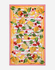 Dolce & Gabbana Terrycloth beach towel with lemon and cherry print Print LB7A19HS5QR