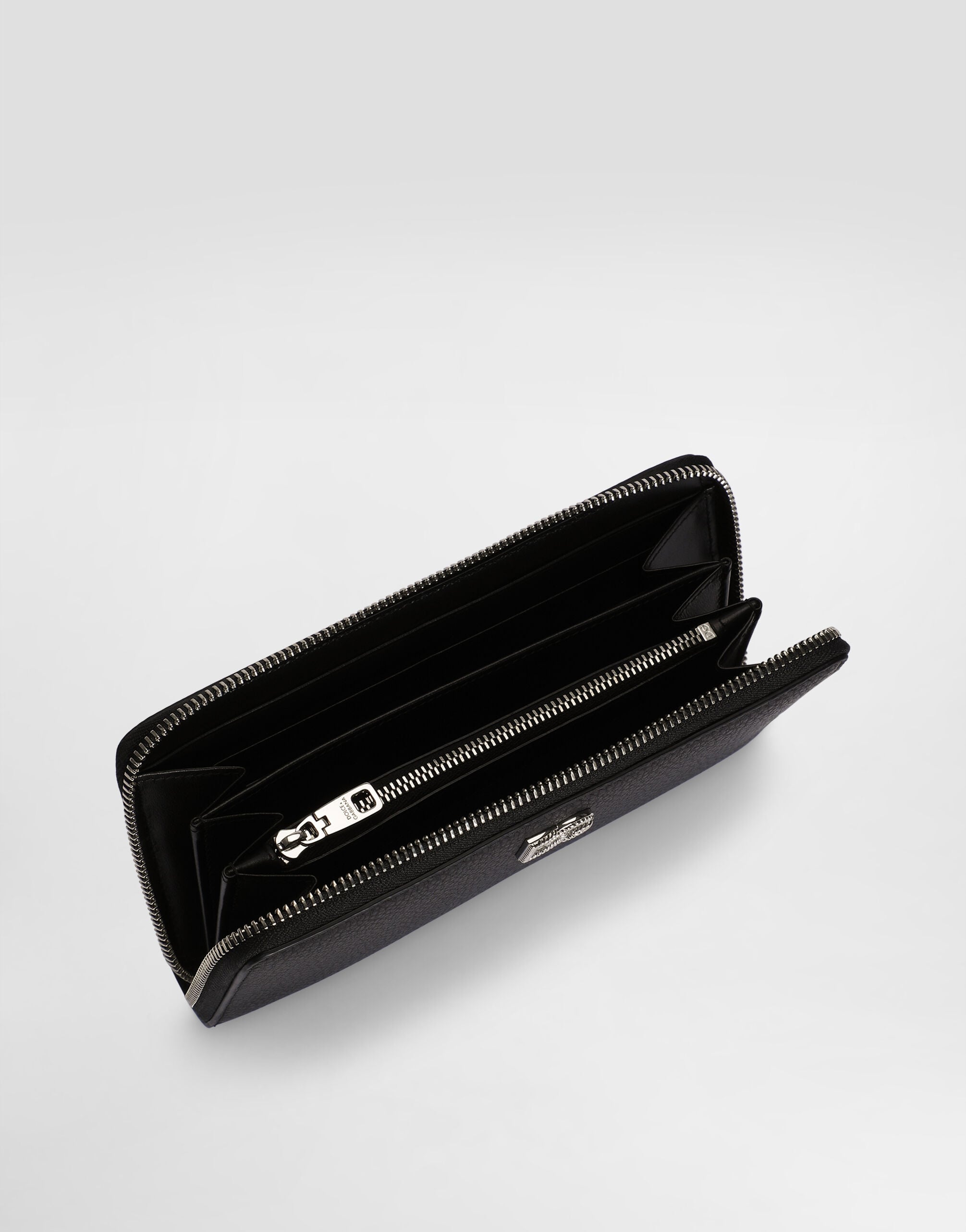 Calfskin wallet with logo in Black for Men | Dolce&Gabbana® US