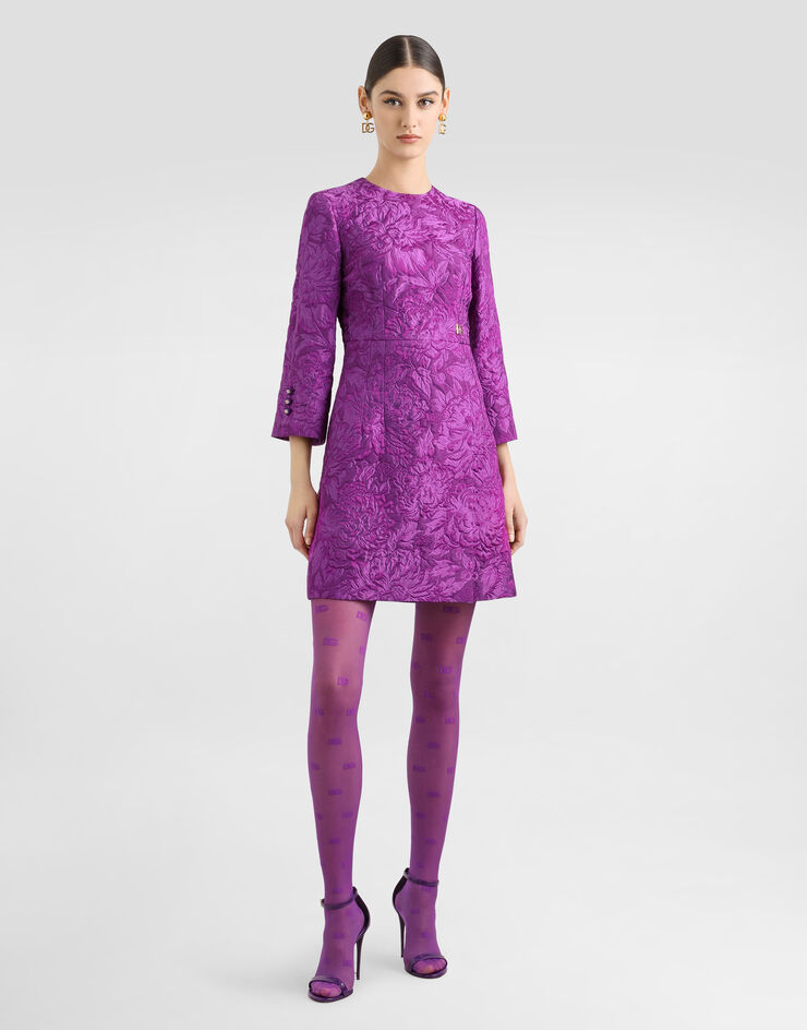 Dolce & Gabbana Peony brocade dress Purple F6TZITHJMQO