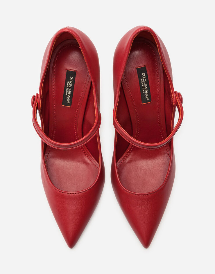 Dolce & Gabbana Nappa leather Mary Jane with baroque DG heel ROSSO CD1476AV967
