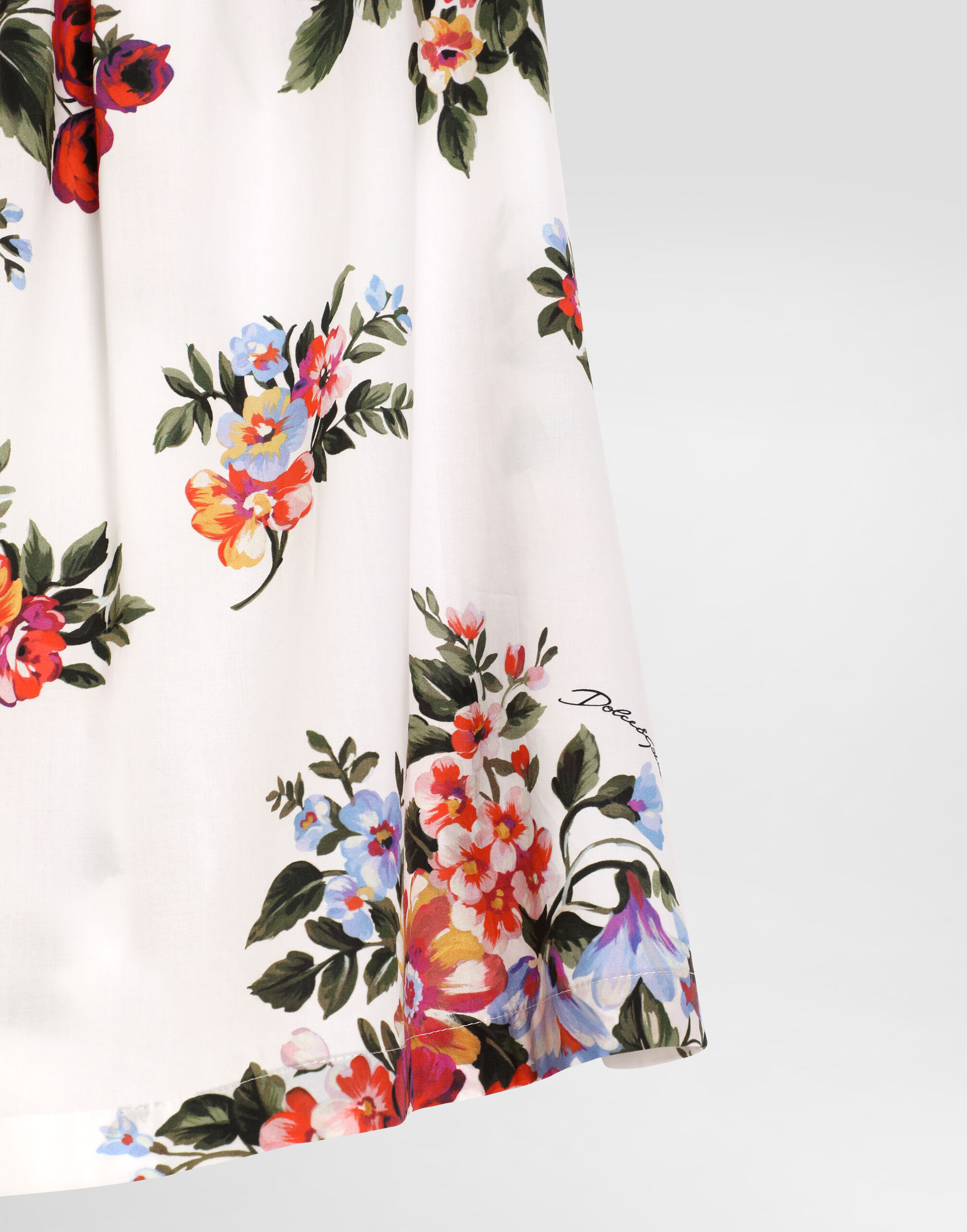 Flower bouquet-print cotton dress in Multicolor for Girls