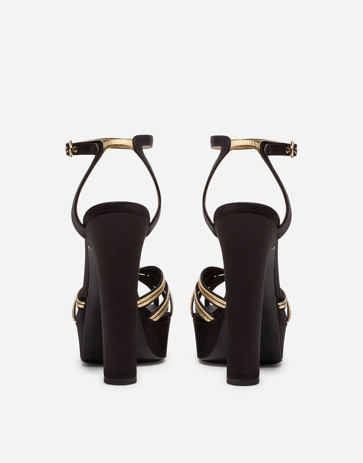 Dolce & Gabbana Satin and mordoré platform sandals NOIR/DORÉ CR0890AJ718