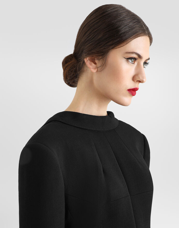 Dolce & Gabbana جاكيت من كريب صوف مزدوج أسود F27BXTFU2L8