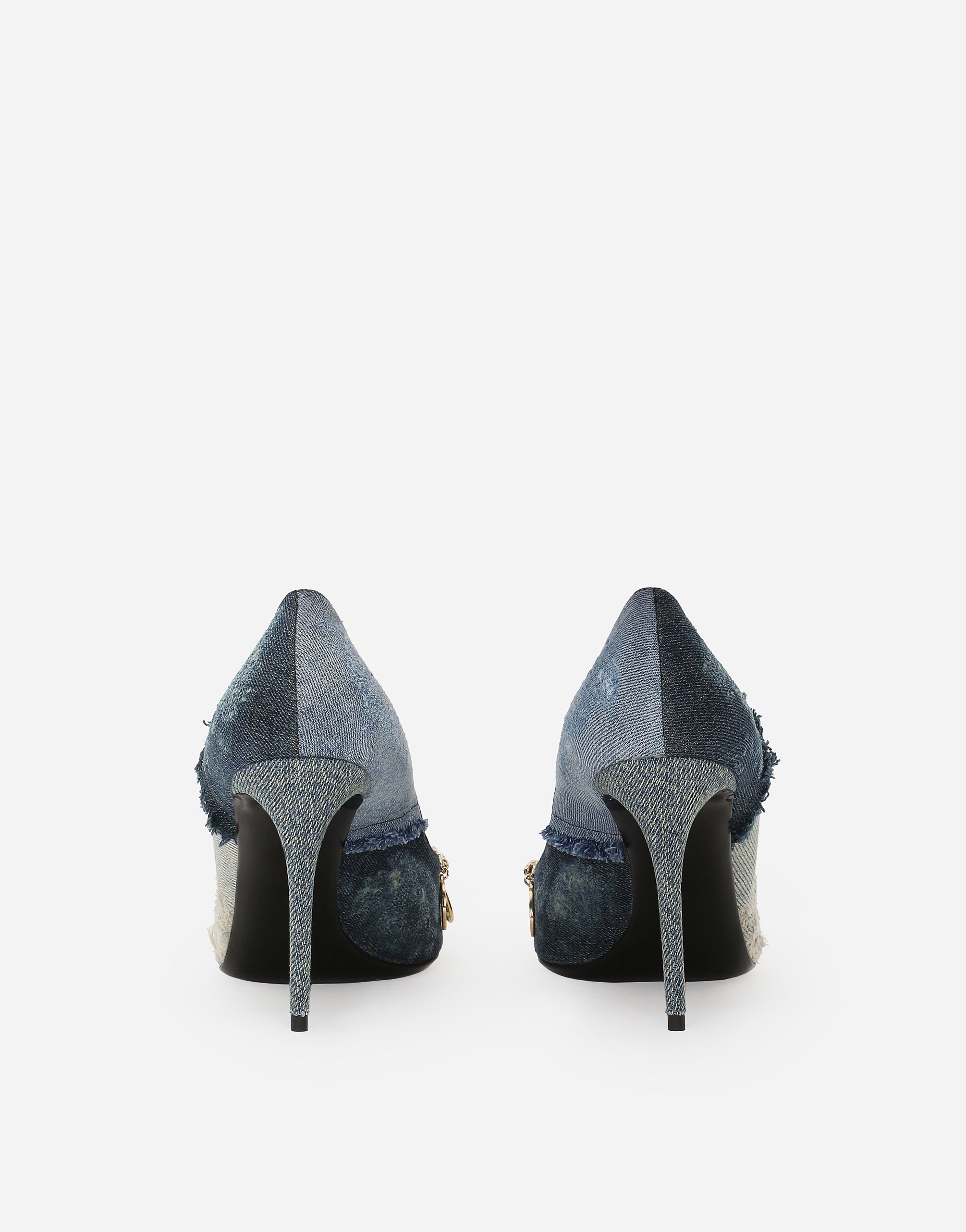 Patchwork denim pumps in Blue for Women Dolce Gabbana US