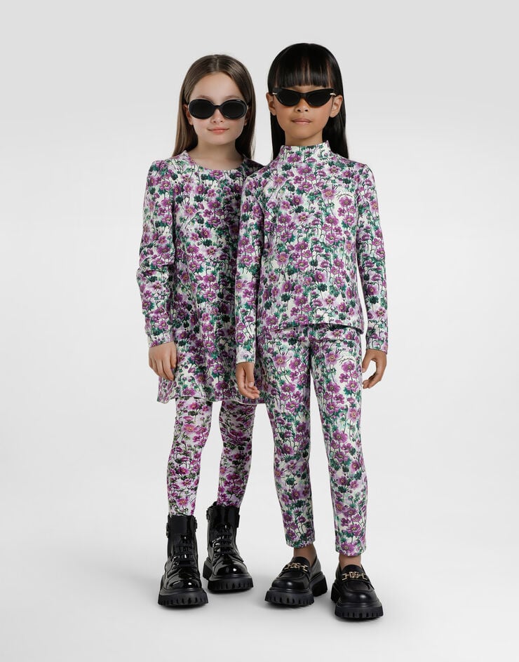 Dolce & Gabbana Violets-print dress Print L5JDALFSG81