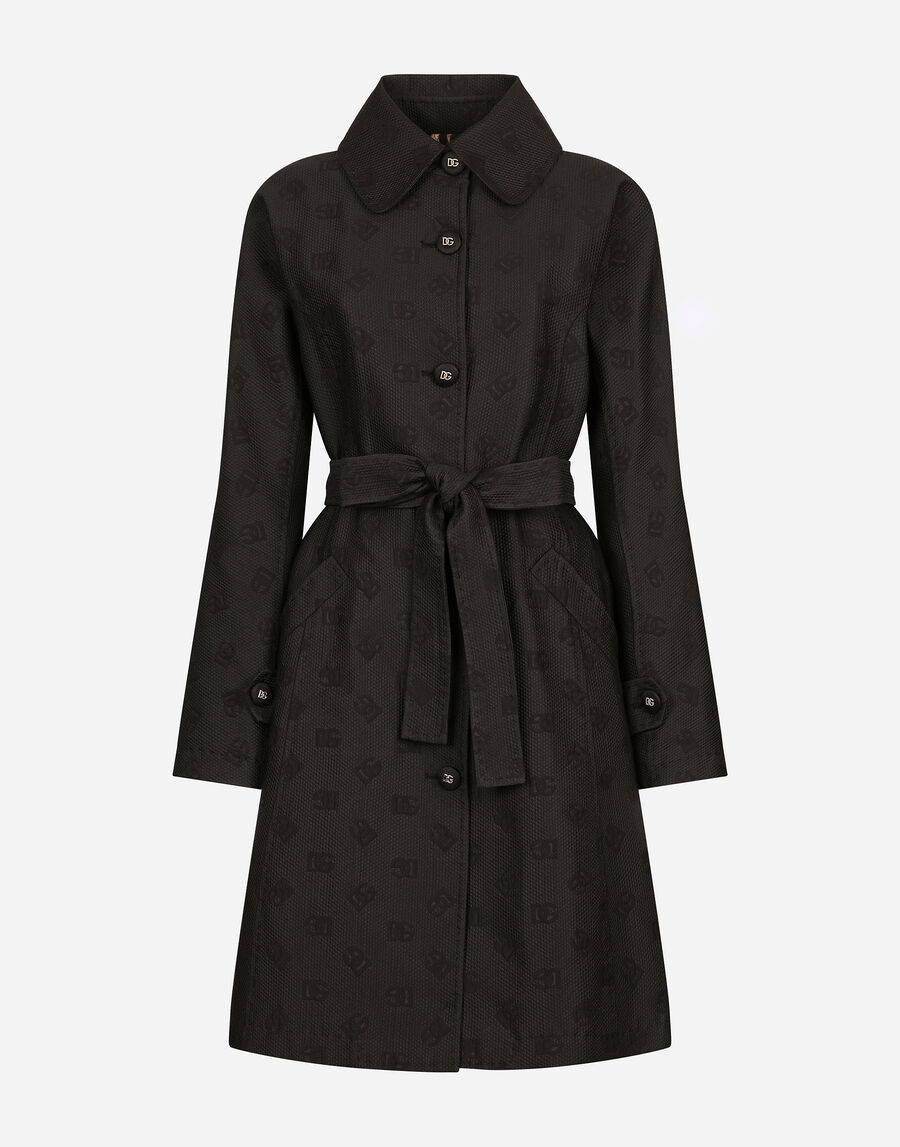 Quilted jacquard trench coat with DG logo