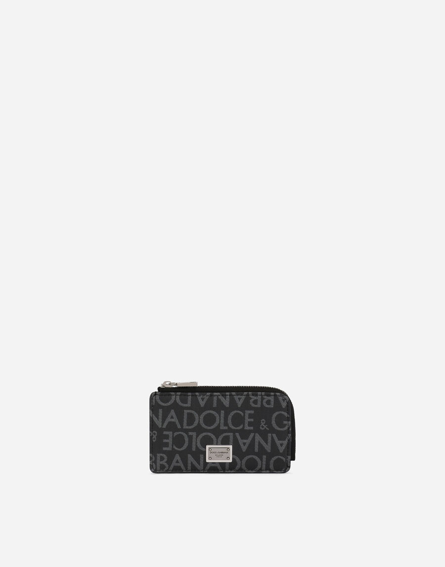 Coated jacquard card holder