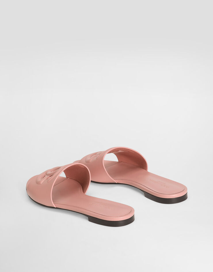 Dolce & Gabbana Calfskin sliders with DG logo Pink CQ0436AY329