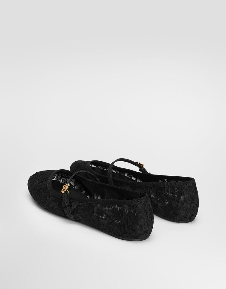 Dolce & Gabbana حذاء باليرينا من الدانتيل Black CB0244A0611