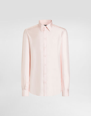 Dolce & Gabbana Martini silk twill shirt Pink G5ML1TFU1XB