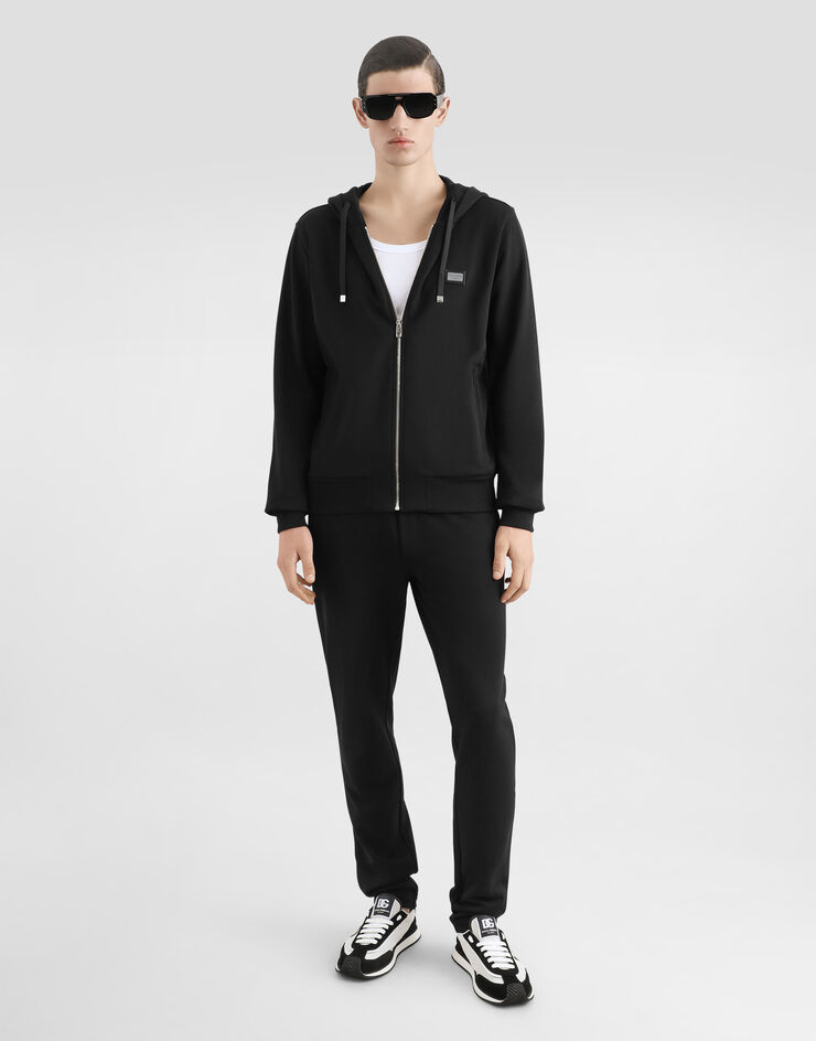 Dolce & Gabbana Jogpants aus Baumwolle SCHWARZ G4ZCATG7JYX