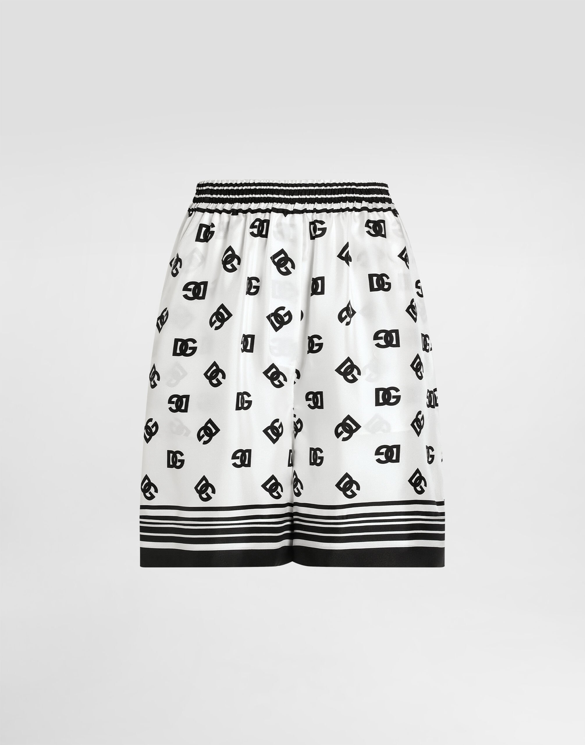 DG logo all-over print silk shorts in Print for Women