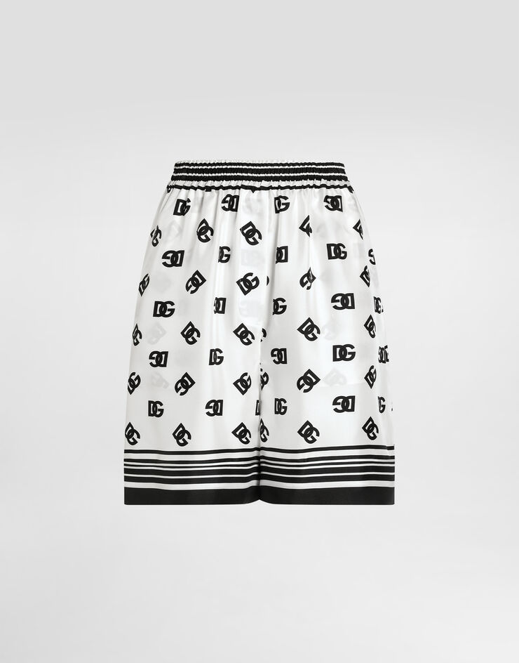 Dolce & Gabbana DG logo all-over print silk shorts Print FTAM7THI1Z6