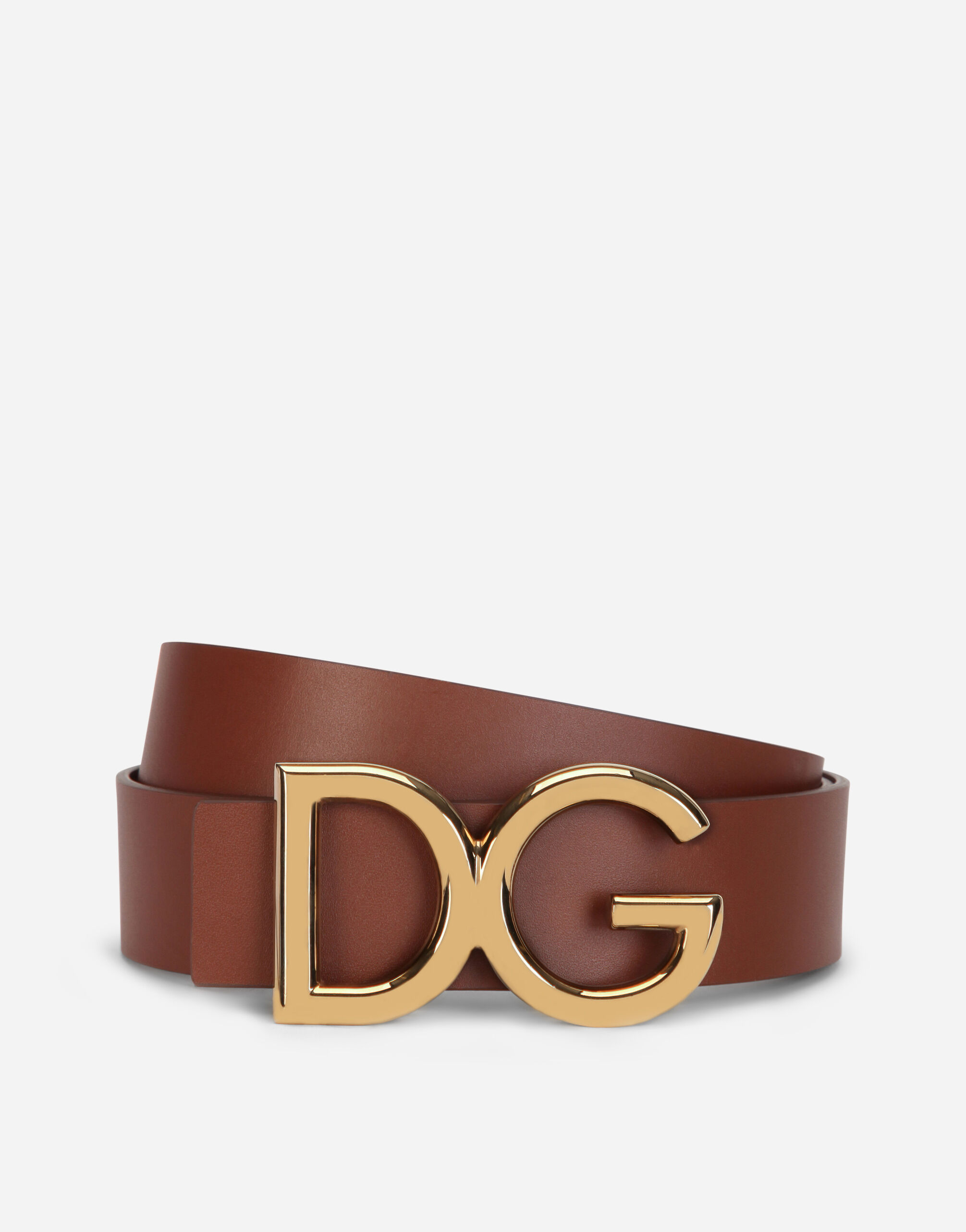 Ceinture en cuir dauphine en Marron pour homme Dolce Gabbana