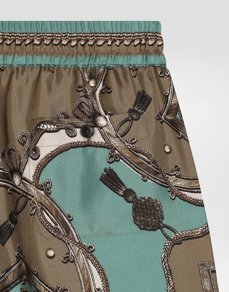 Dolce & Gabbana Bermudashorts aus Seidentwill mit Cargo-Print Multicolor L44Q09HI12C