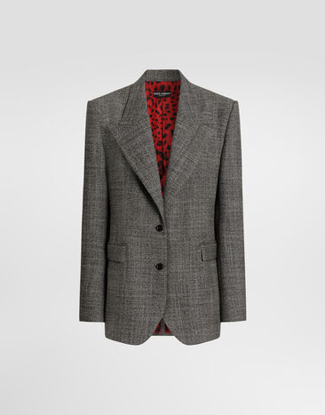 Dolce & Gabbana Single-breasted wool jacket Multicolor F2JAFTFM2G4