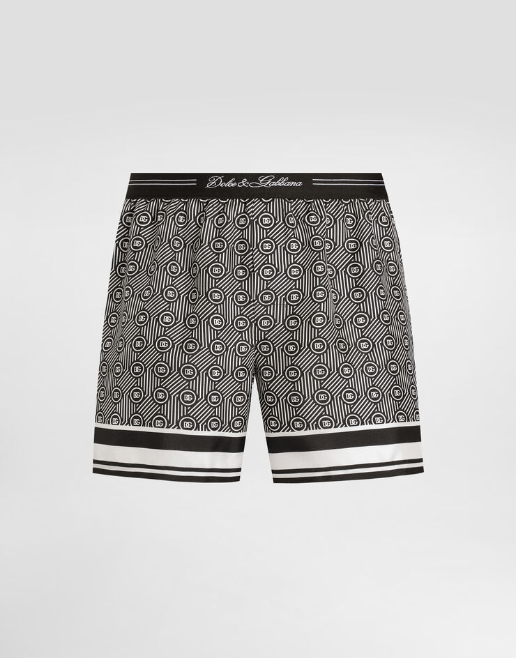 Dolce & Gabbana Printed silk twill boxer shorts Multicolor M4F08THI1ZU