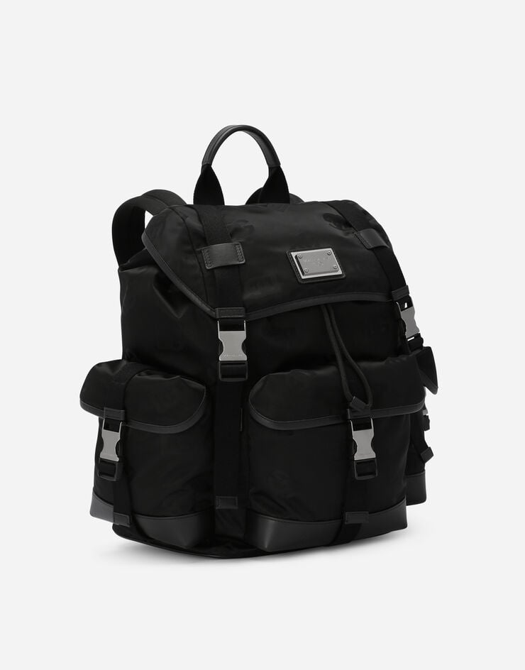 Dolce & Gabbana Nylon backpack with logo Black BM2228AG184