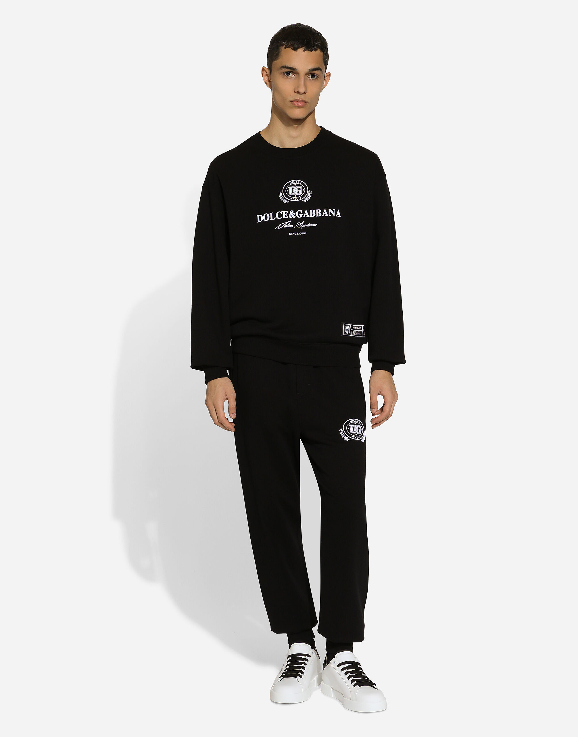 Dolce & Gabbana トレーナー パンツ2点セット Jersey jogging pants with DG logo print in Black for Men