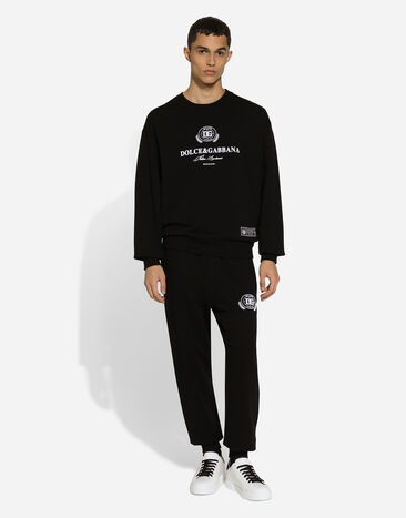 Dolce & Gabbana Jersey jogging pants with DG logo print Black GV2VHTG7NYD