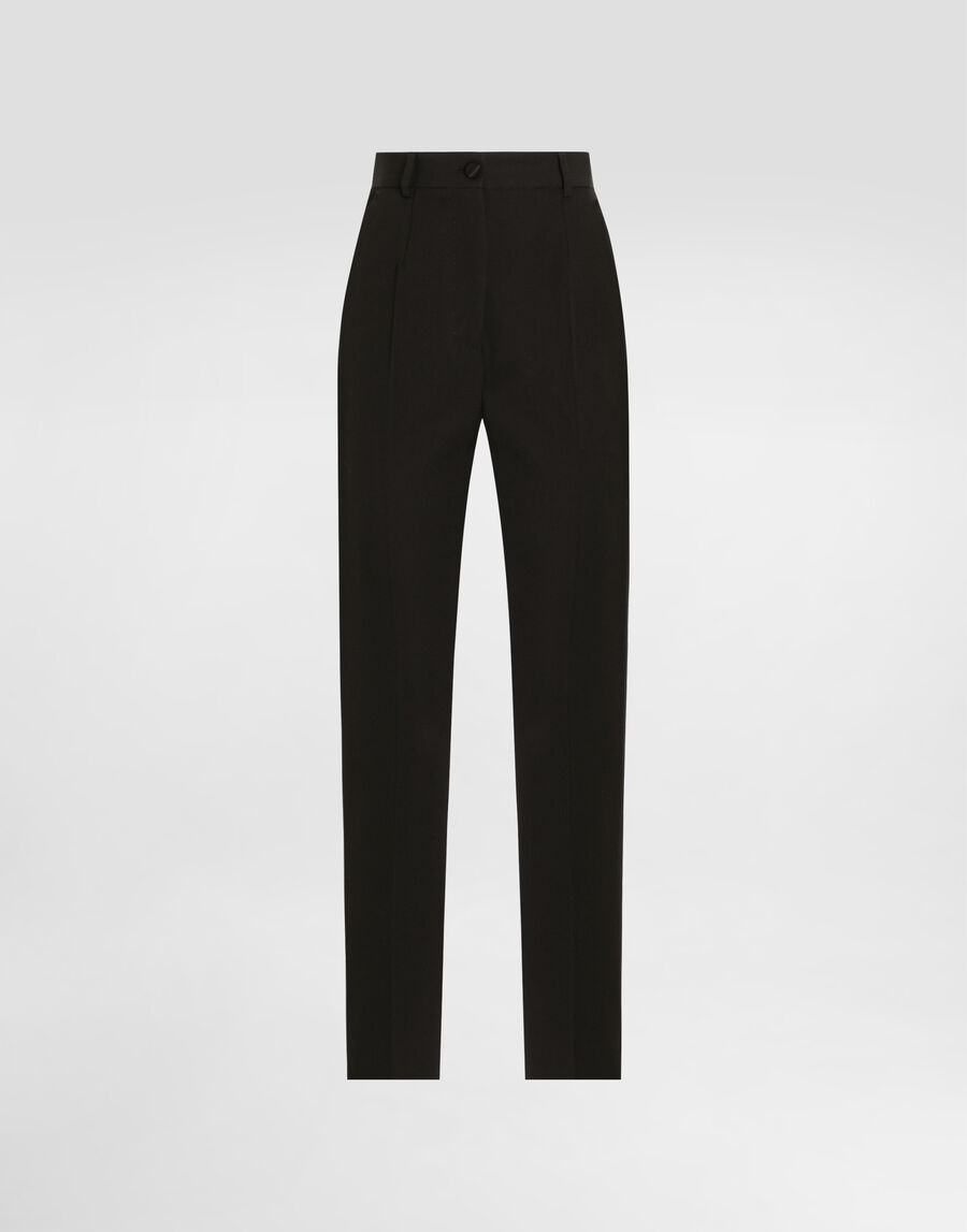 Tailored woolen tuxedo pants