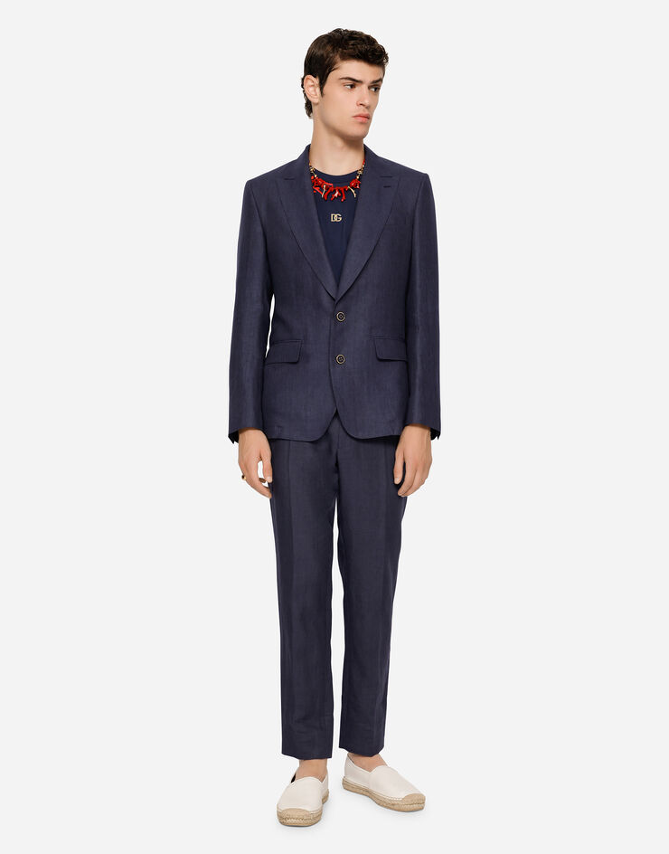 Dolce & Gabbana Chaqueta Sicilia de lino Azul G2QS6TFU4LF