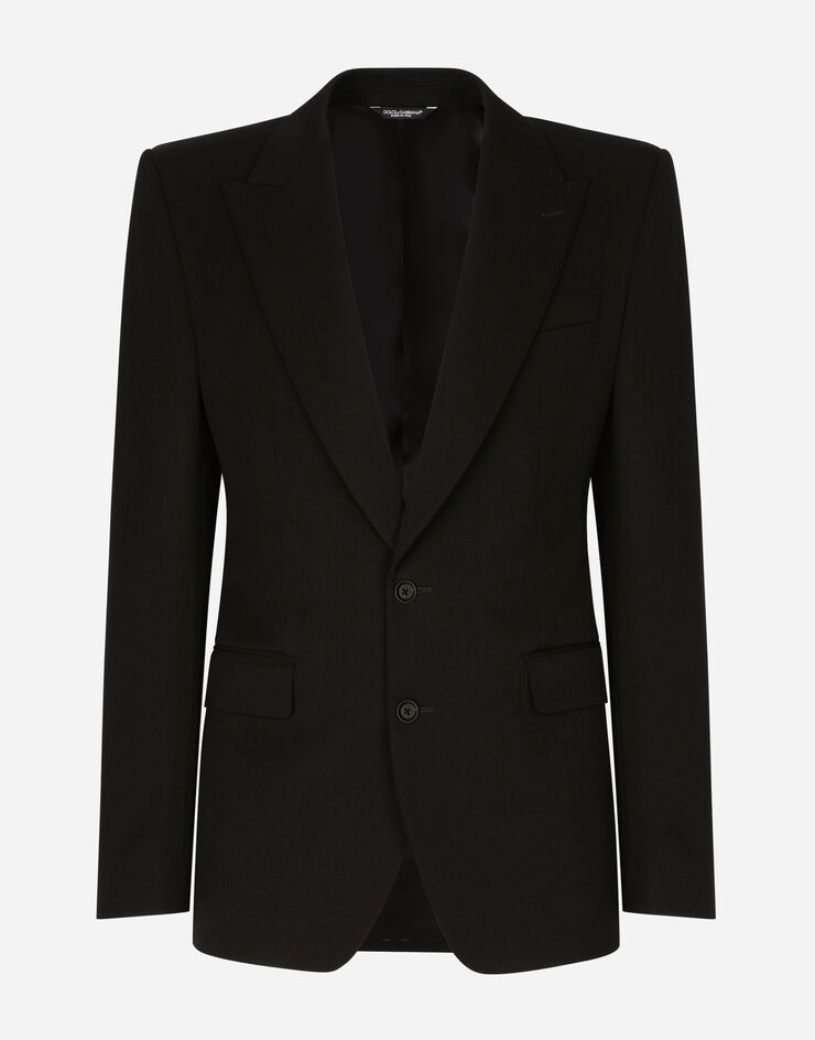 Dolce & Gabbana Single-breasted wool faille Sicilia jacket Black G2QU6TFU26E