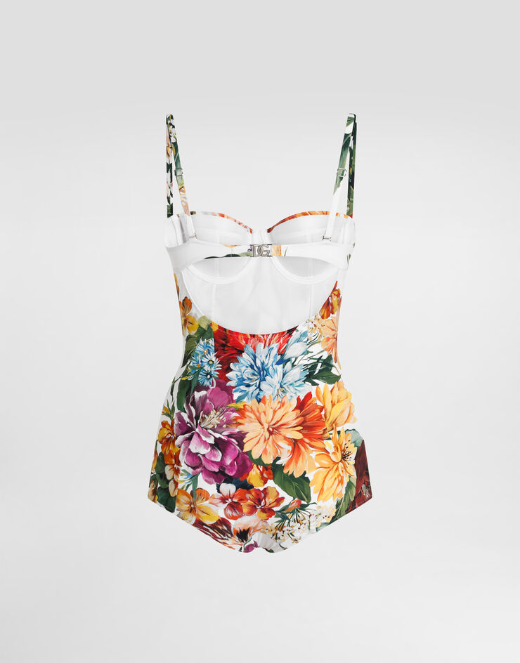 Dolce & Gabbana Bañador balconette con relleno y estampado de flores Imprima O9A13JFSGFF