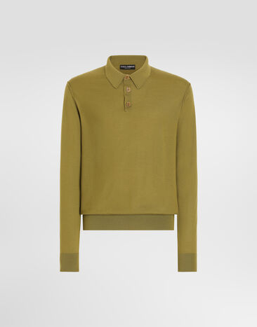 Dolce & Gabbana Knit cashmere polo shirt Green GXZ25TJBW1W