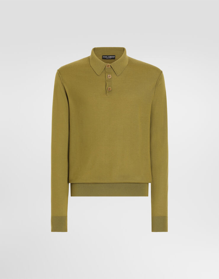 Dolce & Gabbana Knit cashmere polo shirt Dolce & Gabbana Knit cashmere polo shirt Green GXZ25TJBW1W