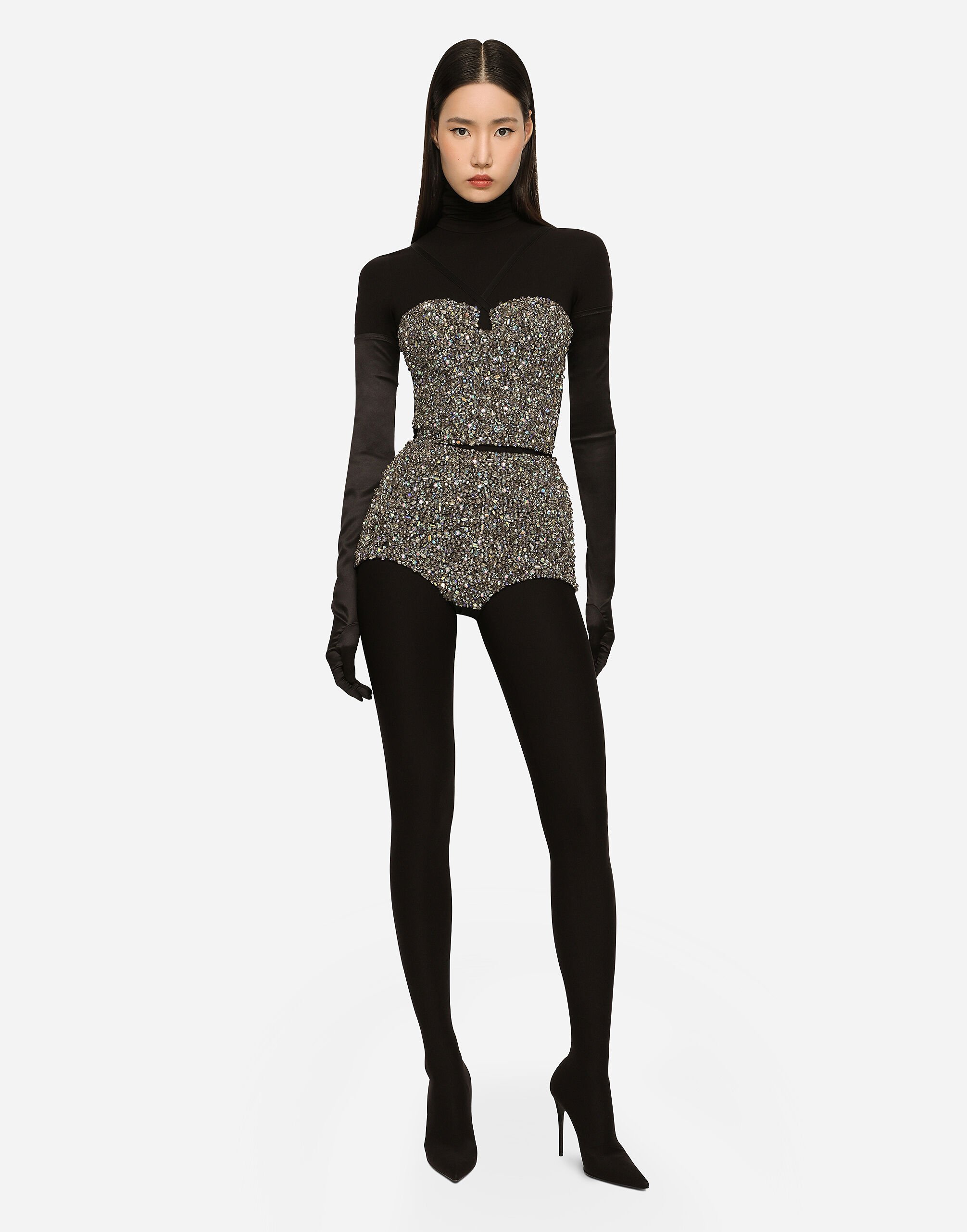 KIM DOLCE&GABBANA High-waisted panties with all-over