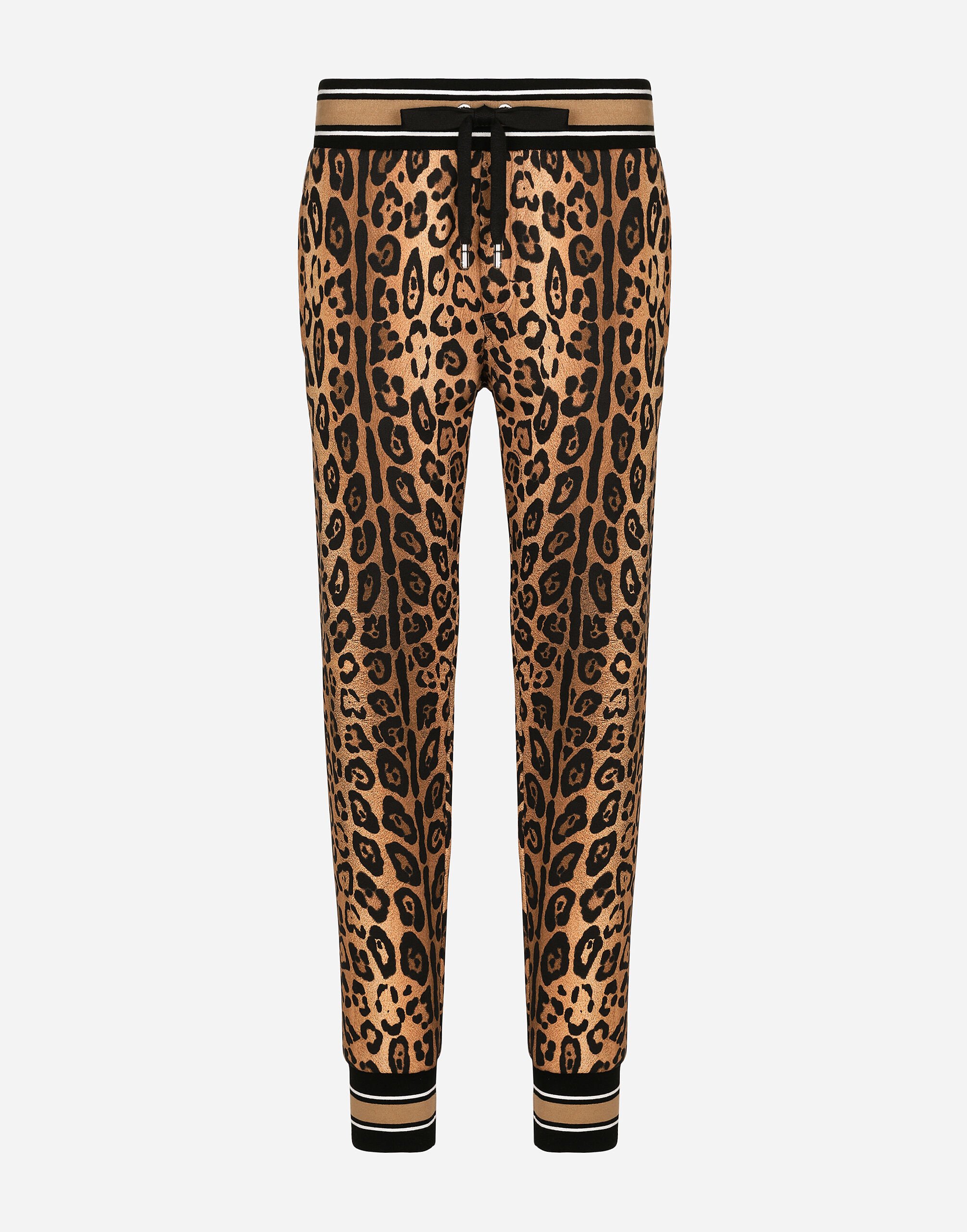 Dolce & Gabbana Jogging pants with leopard-print Crespo and tag Black GV5TATGH253