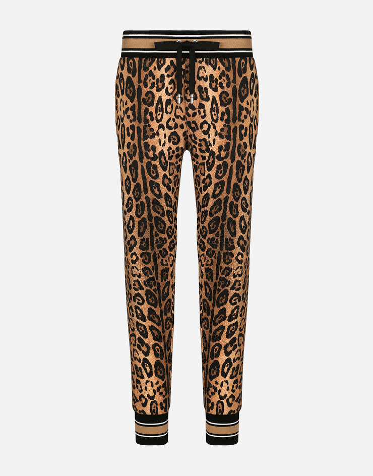 Dolce & Gabbana Jogging pants with leopard-print Crespo and tag Print GP07VTII7B4