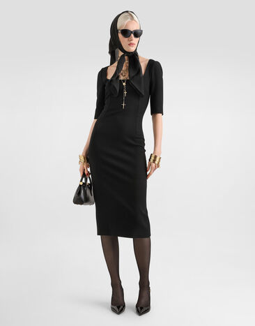 Dolce & Gabbana Double wool crêpe dress Black F623GTFU2L8