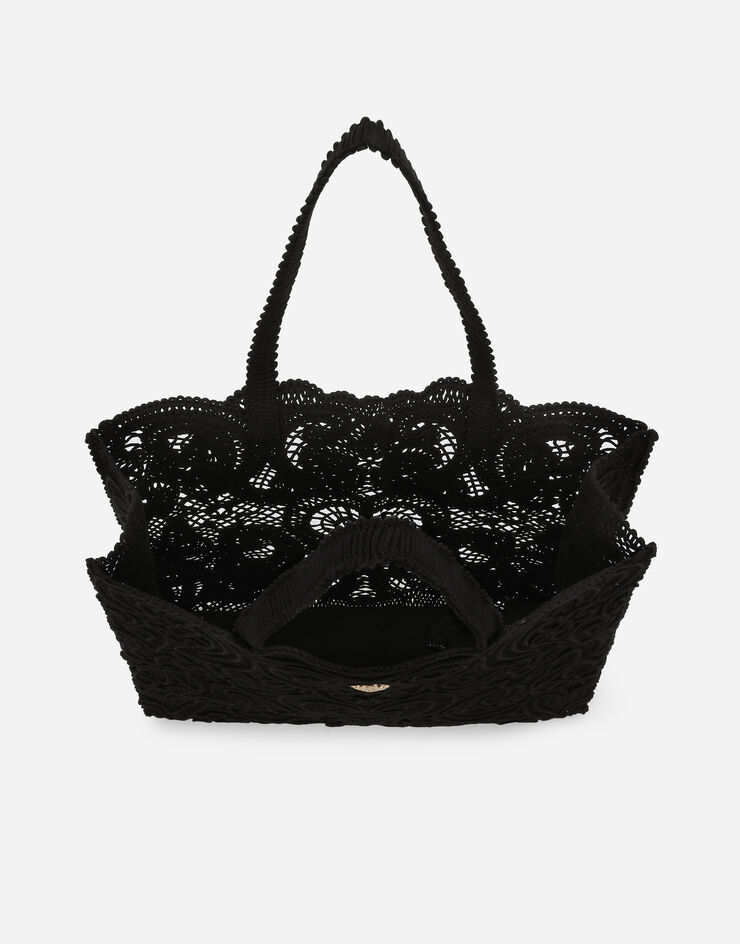 Dolce&Gabbana Große tasche aus kordelspitze SCHWARZ BB6957AW717