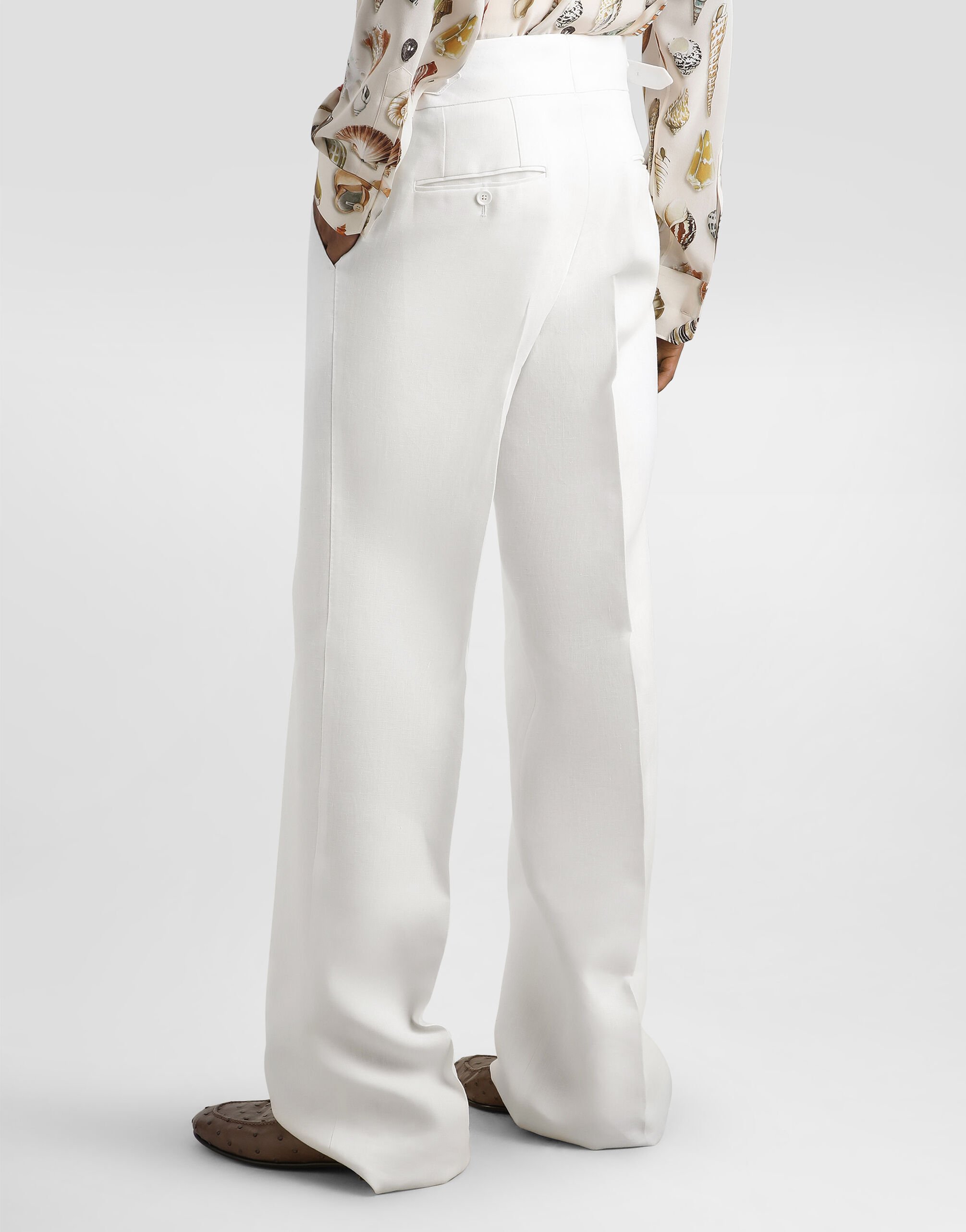 Classic linen trousers in White for Men | Dolce&Gabbana®