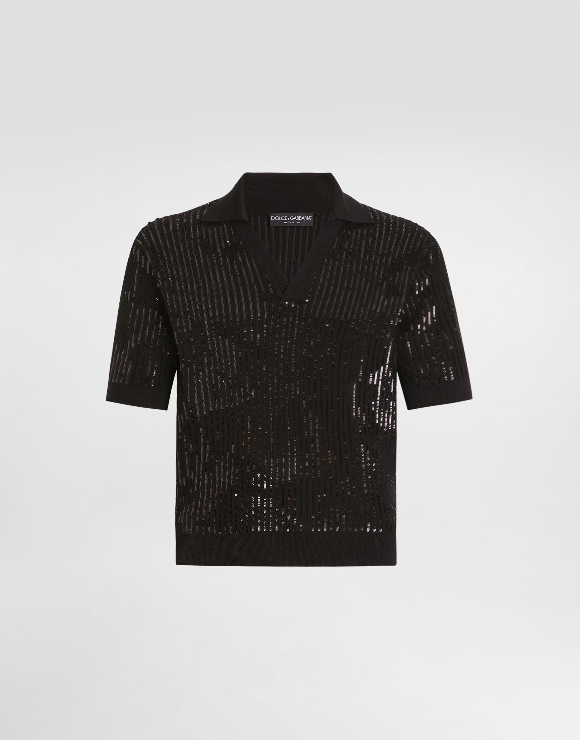 Blackのメンズ ウール＆シルク ポロシャツ | Dolce&Gabbana®