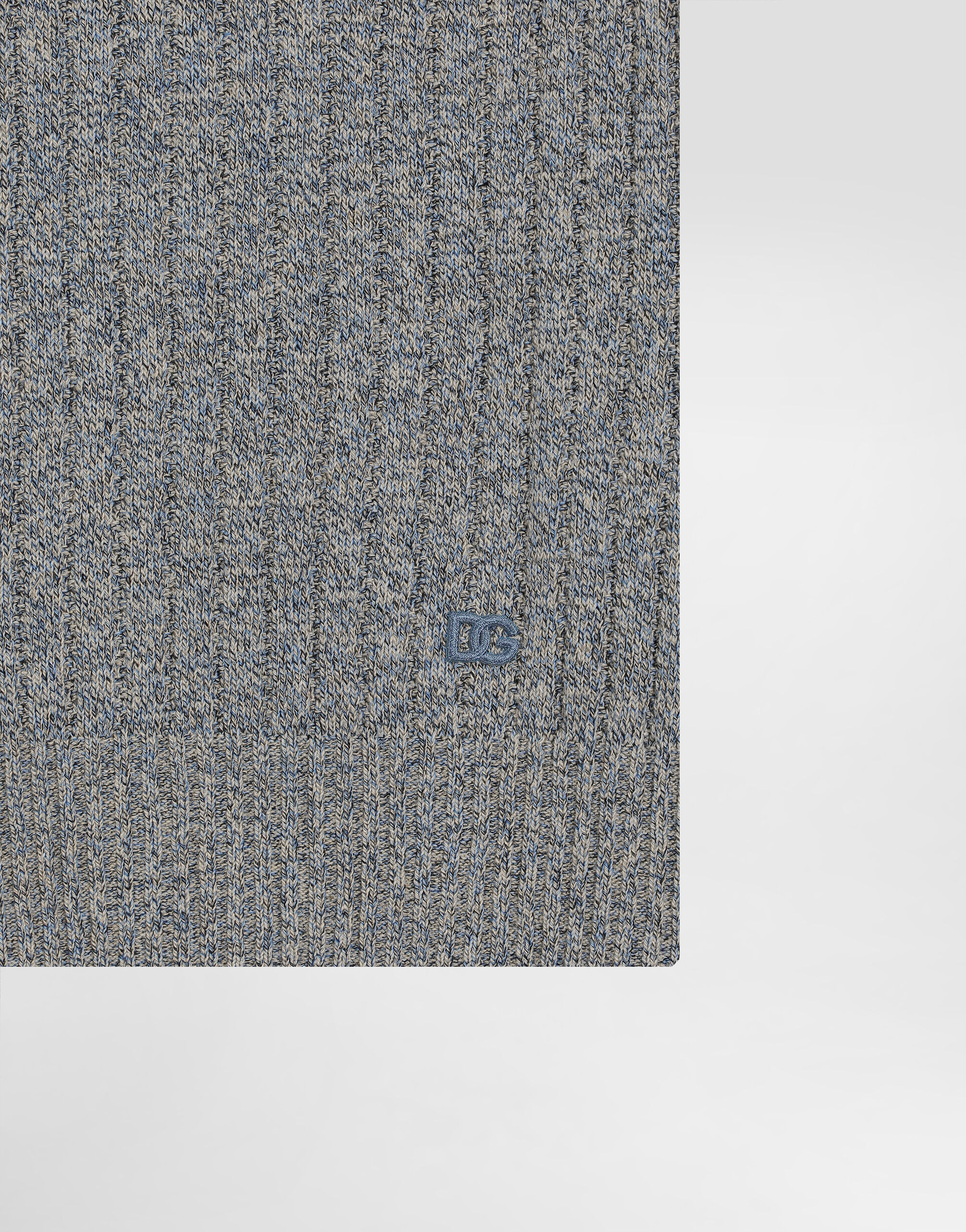 Ribbed cotton and linen polo shirt in Grey for Men | Dolce&Gabbana® US