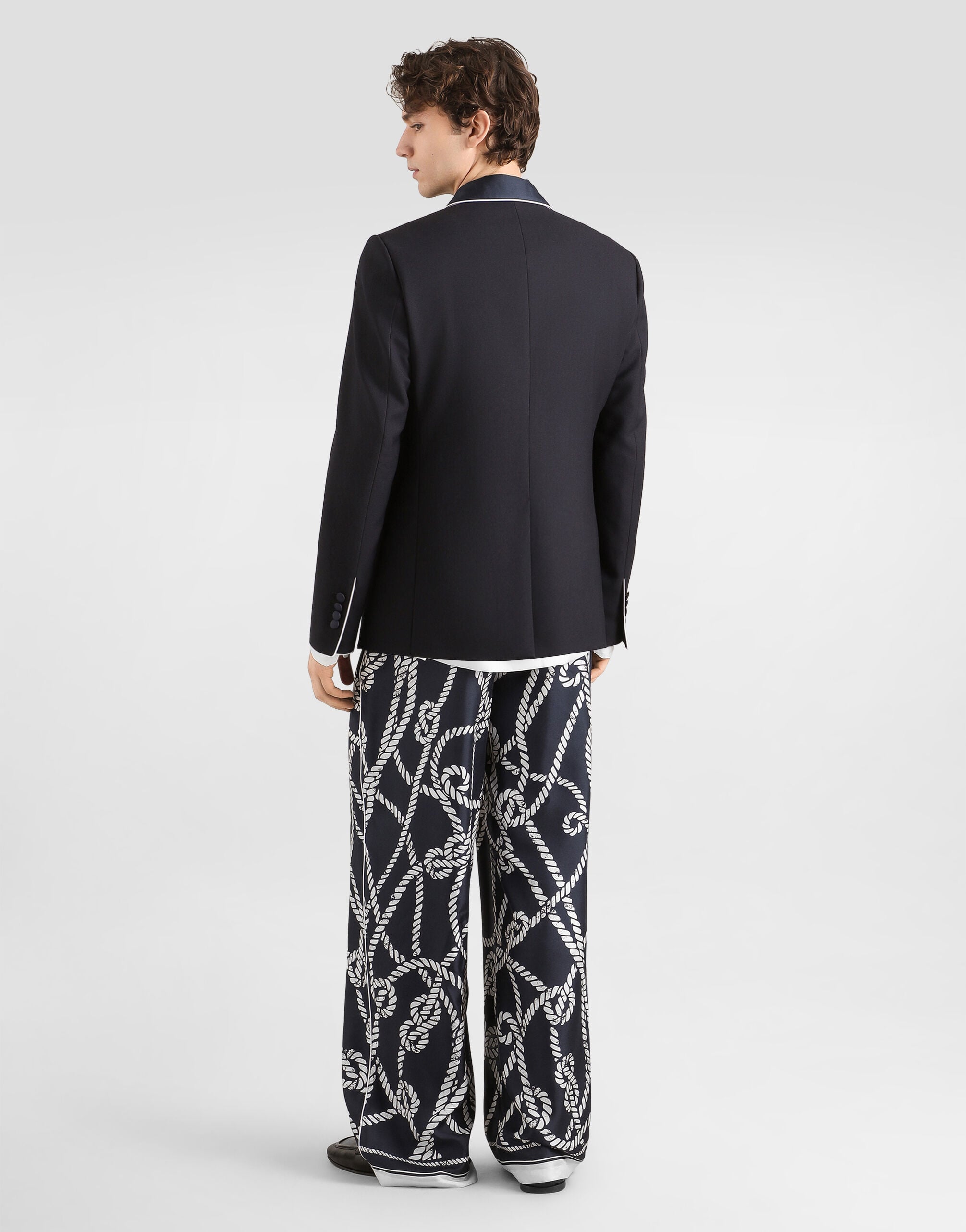 Marina-print silk twill shirt - thumbnail 3