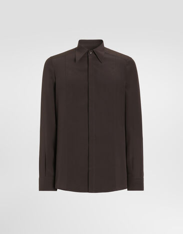 Dolce & Gabbana Martini crêpe de chine shirt Brown G5LV4TGK522